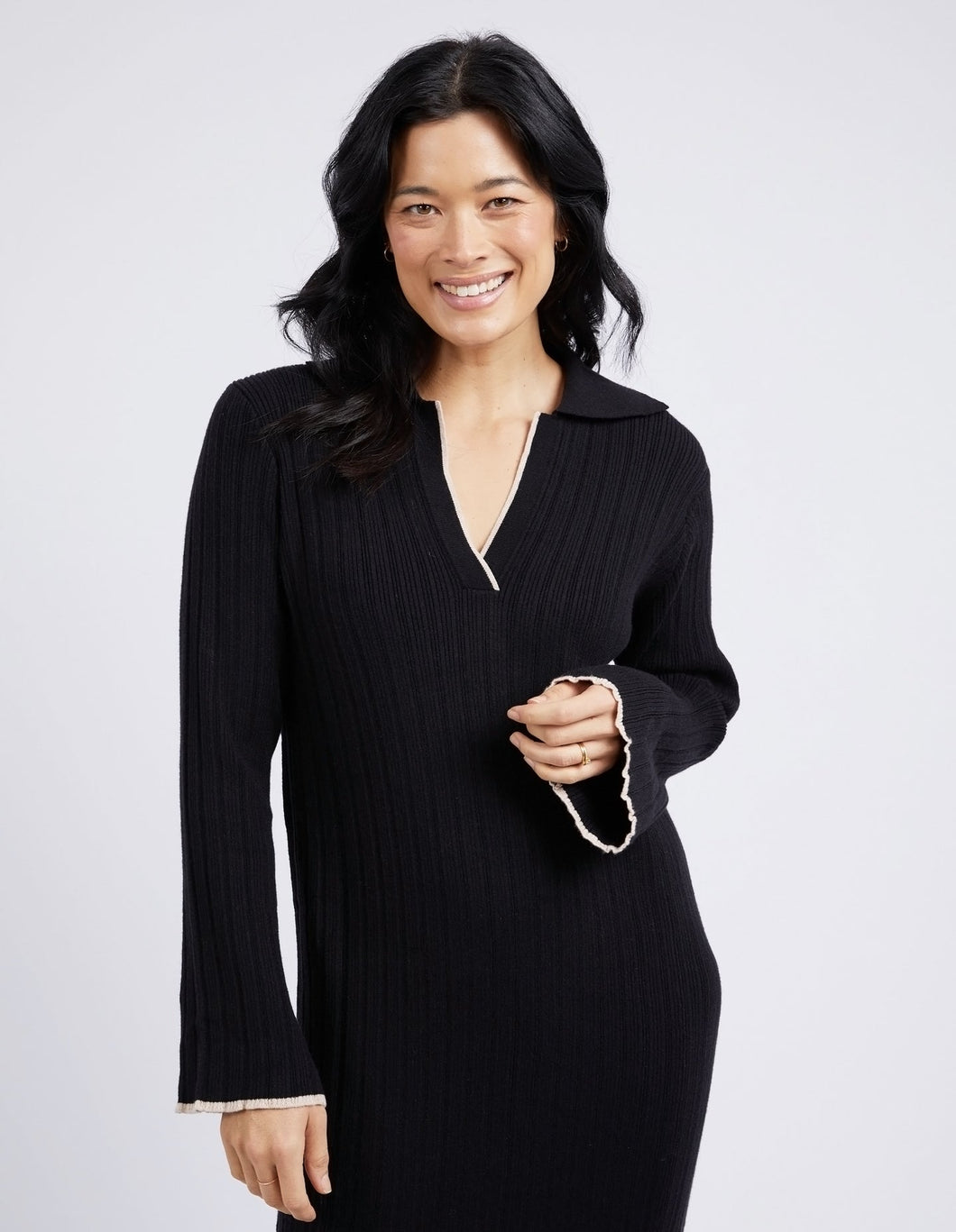 Maple Knit Dress -  Black