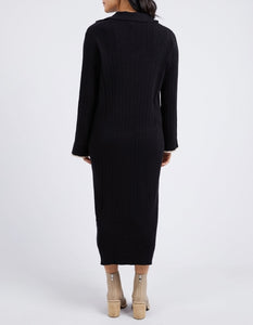 Maple Knit Dress -  Black