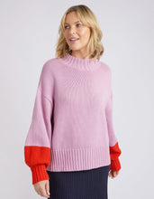 Load image into Gallery viewer, Louie Mock Neck Knit - Peony Pink &amp; Tangello

