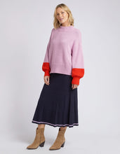Load image into Gallery viewer, Louie Mock Neck Knit - Peony Pink &amp; Tangello
