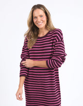 Load image into Gallery viewer, Tess Stripe Knit Dress - Merlot /Pink
