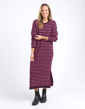 Load image into Gallery viewer, Tess Stripe Knit Dress - Merlot /Pink
