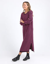Load image into Gallery viewer, Tess Stripe Knit Dress - Merlot /Pink
