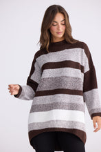 Load image into Gallery viewer, Louise Stripe Knit - Chocolate W White Stripe
