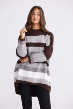 Load image into Gallery viewer, Louise Stripe Knit - Chocolate W White Stripe
