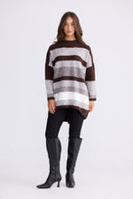Load image into Gallery viewer, Louise Stripe Knit - Chocolate W White Stripe
