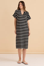 Load image into Gallery viewer, Bradford Knit Polo Dress - Cream/Black
