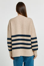 Load image into Gallery viewer, Camryn Sweater - Navy/Cream/Gold Stripe
