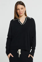 Load image into Gallery viewer, Makenna Polo Sweater - Black
