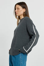 Load image into Gallery viewer, Contrast Stitch Sweater - Charcoal
