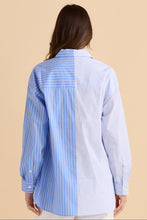 Load image into Gallery viewer, Stevie Shirt - Blue Stripe Contrast
