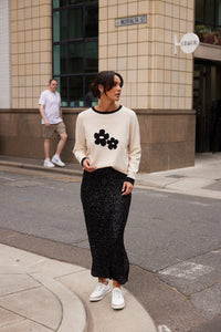 Dazzle Skirt - Black Sequin