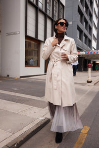 Safari Trench Coat - Ecru