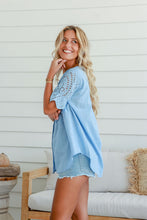 Load image into Gallery viewer, Broderie Anglaise Shirt - Sky Blue
