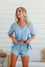 Load image into Gallery viewer, Broderie Anglaise Shirt - Sky Blue
