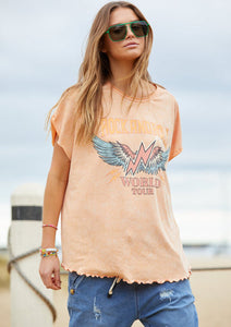 Vintage Rock and Roll Tee - Washed Orange