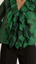 Load image into Gallery viewer, Lynn Ruffle Blouse - Evergreen
