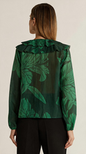Load image into Gallery viewer, Lynn Ruffle Blouse - Evergreen
