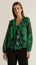 Load image into Gallery viewer, Lynn Ruffle Blouse - Evergreen

