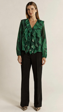 Load image into Gallery viewer, Lynn Ruffle Blouse - Evergreen
