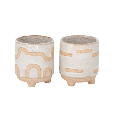 Dolt Ceramic Pot 7.5x8.5cm Nat 2 Asst