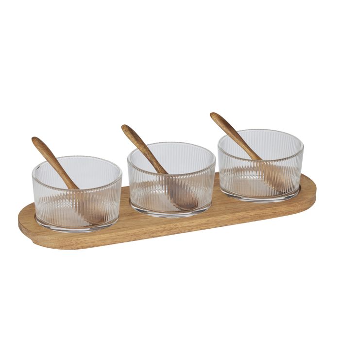 Dritta 7pc Glass/Wood Set 10x32x6cm