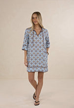 Load image into Gallery viewer, Vintage Tales Shift Dress - Blue/Choc &amp; Cream/Choc
