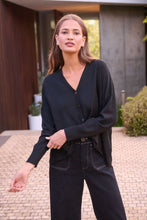 Load image into Gallery viewer, V-Neck Cardigan - Noir &amp; Moss
