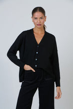 Load image into Gallery viewer, V-Neck Cardigan - Noir &amp; Moss
