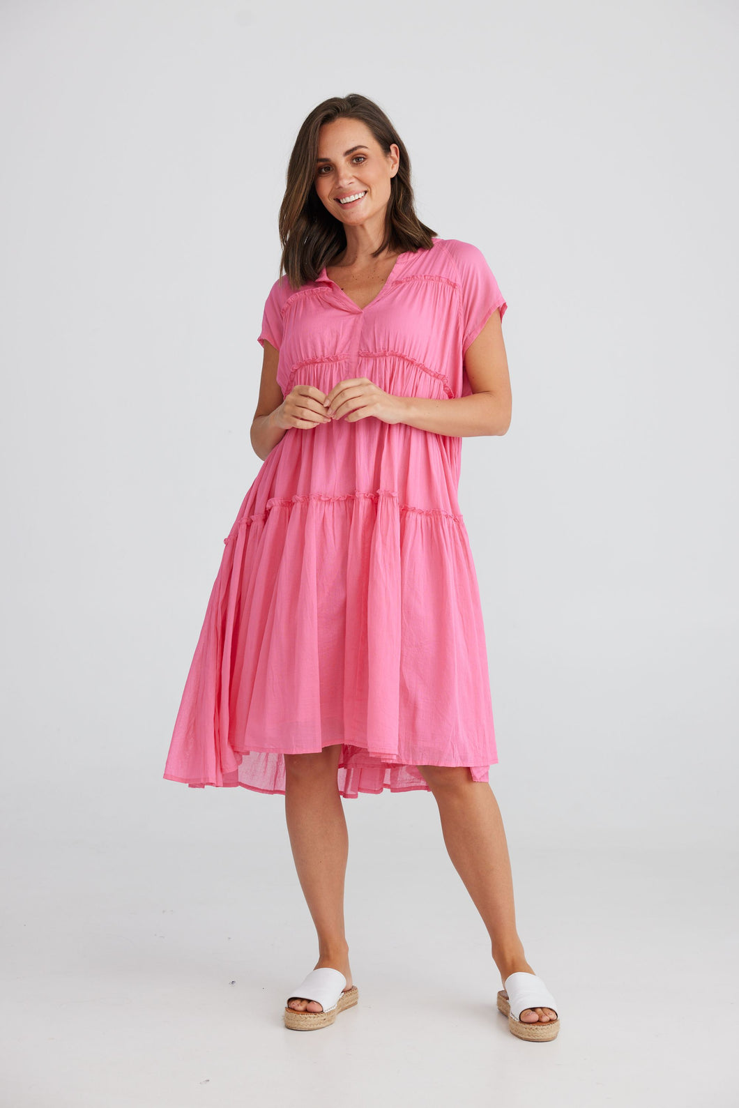 Village Dress - Hot Pink