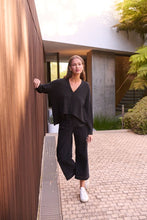 Load image into Gallery viewer, V-Neck Cardigan - Noir &amp; Moss
