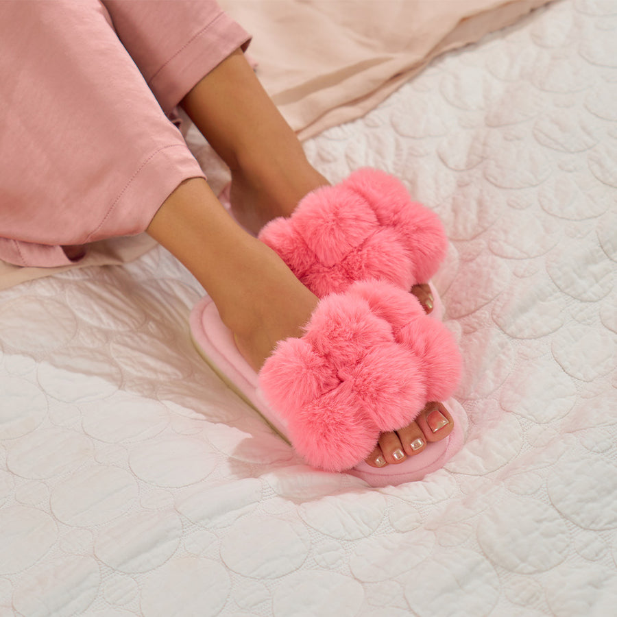 Cosy Luxe Pom Pom Slippers