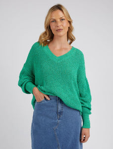 Rachele V Neck Knit -Greenbriar