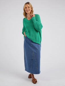 Rachele V Neck Knit -Greenbriar