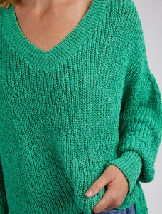 Rachele V Neck Knit -Greenbriar