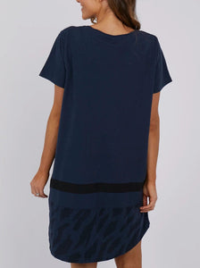 Wild Side Tee Dress - Navy