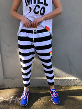 Load image into Gallery viewer, Stripe Jersey Pant - Black &amp; White
