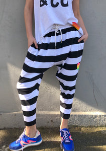 Stripe Jersey Pant - Black & White