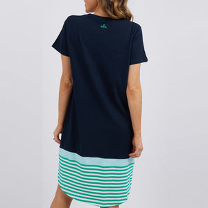 Draw the Line Tee Dress - Navy