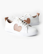 Load image into Gallery viewer, Haven Leather Heart Rose Glitter Sneakers

