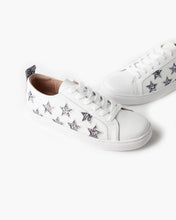 Load image into Gallery viewer, Haven Leather Charcoal Glitter Star Sneakers
