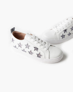 Haven Leather Charcoal Glitter Star Sneakers