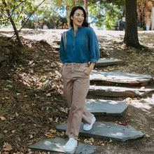 Load image into Gallery viewer, Sophie Half Button Shirt - Mid Blue Wash
