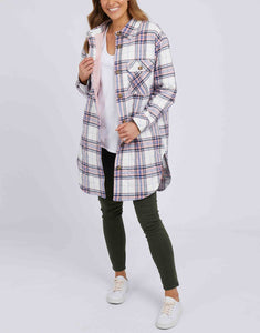 Aster Check Shacket - White/Pink/Blue Check
